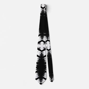Stylish Tribal Black and White Neck Tie for Men