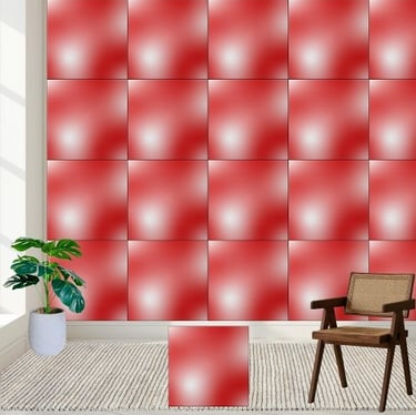 Abstract Red Gradient Ceramic Tile