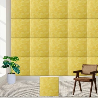 Abstract Sunny Yellow Pattern Ceramic Tile