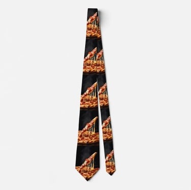 Black Pizza Neck Tie