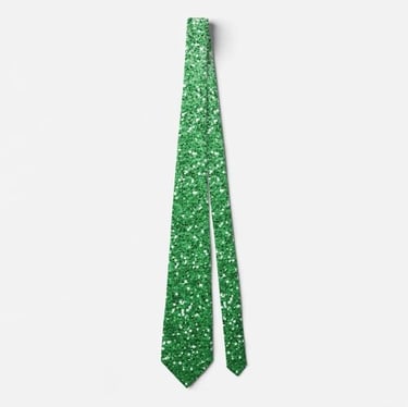 Luxurious Green Glitter Ombre Neck Tie