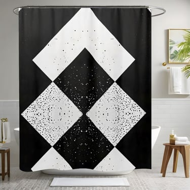 Black and White Diamond Shower Curtain