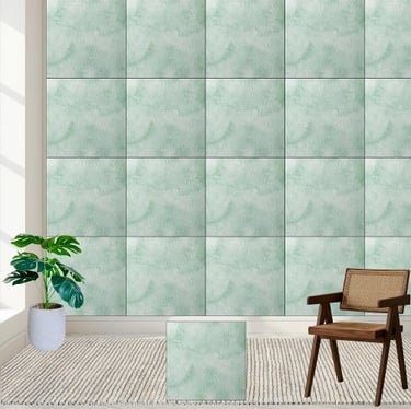 Elegant Green Watercolor Texture Ceramic Tile