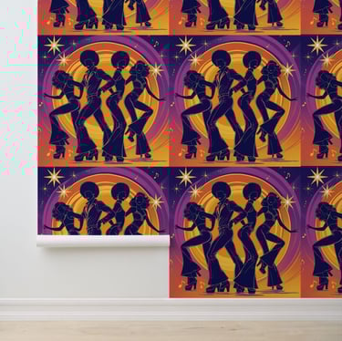 Retro Disco Dancers Peel and Stick for a Fun Vibe Wallpaper