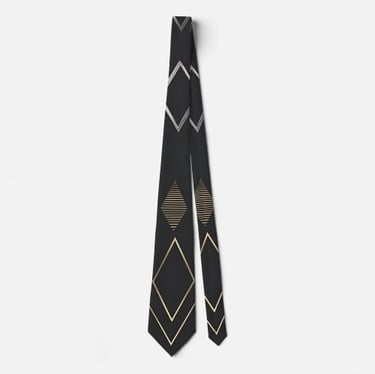 Sleek Metallic Black Neck Tie