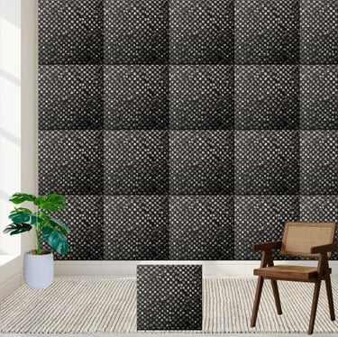Sparkling Black White Silver Crystal Stone-like Ceramic Tile
