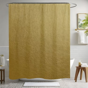 Gold Leather Shower Curtain