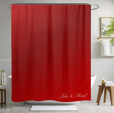 Simple & Modern Deep Red Gradient Solid Color Shower Curtain