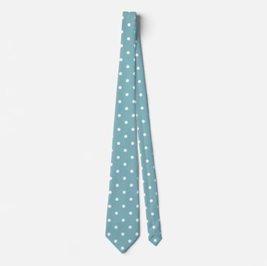 Classic Teal Blue Polka Dot Neck Tie