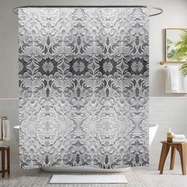 Luxury White Shower Curtain Style 2
