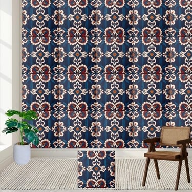 Scandinavian-inspired Tile With Floral Pattern