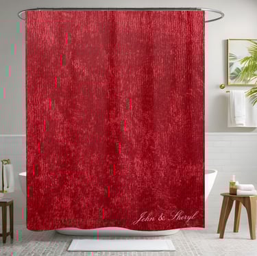 Rich Red Velvet Style Shower Curtain