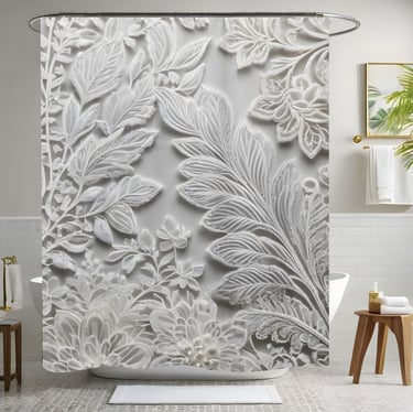Best Floral White Shower Curtain