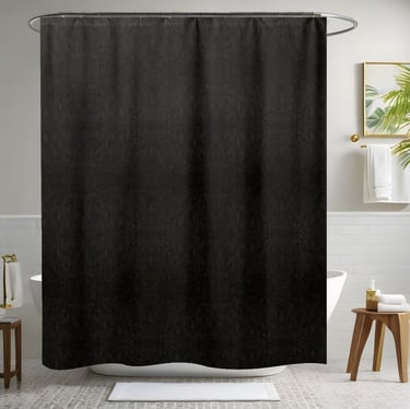 Solid Black Shower Curtain