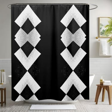 Black and White Stylish Bow Shower Curtain