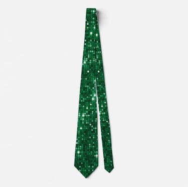 Luxurious Emerald Sparkle Neck Tie