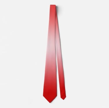Modern Red & White Gradient Abstract Neck Tie