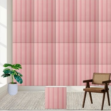 Pink Striped Ceramic Tile Style 2