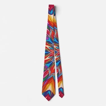 Prismatic Floral Pattern Neck Tie
