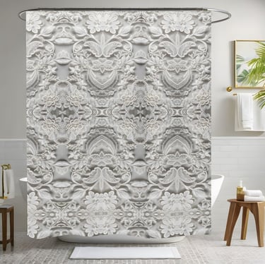 Best Floral White Shower Curtain Style 2