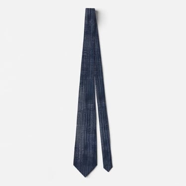 Dark and Light Blue Denim Stripe Neck Tie