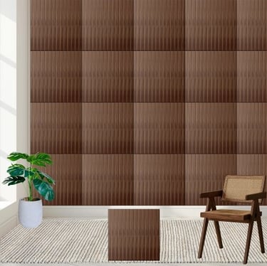 Elegant Faux Brown Wood Grain Texture Ceramic Tile