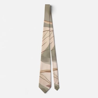 Modern Bohemian Leaves and Shapes Neck Tie