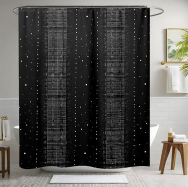 Black and White Tiny Particle Shower Curtain