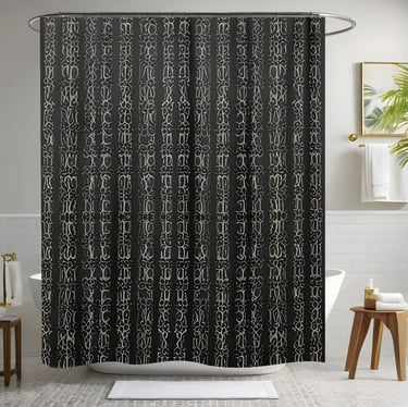 All Black Shower Curtain Style 2