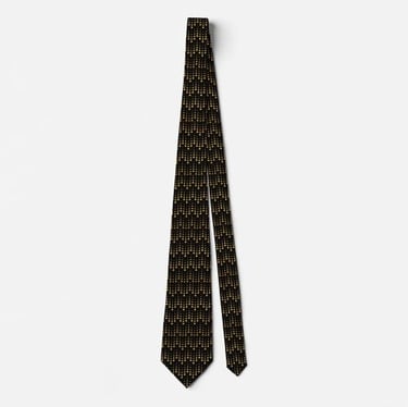 Artistic Black and Gold Dots Neck Tie