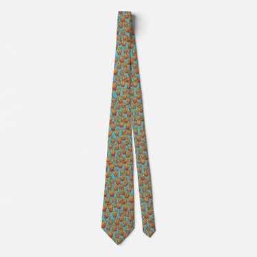 Blue French Fries Neck Tie
