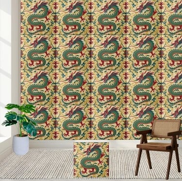 Chinese Dragon Chinoiserie Pattern Tile