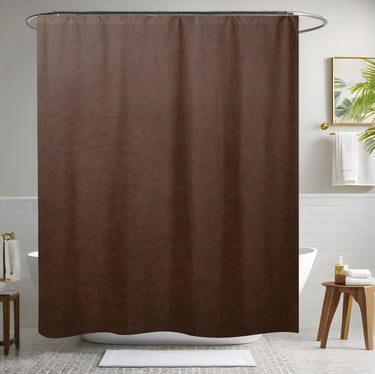 Chocolate Brown Leather Shower Curtain