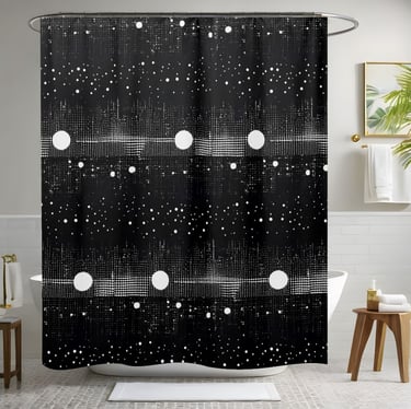 Black and White Disco Vibe Shower Curtain