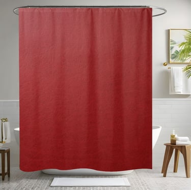 Red Leather Shower Curtain