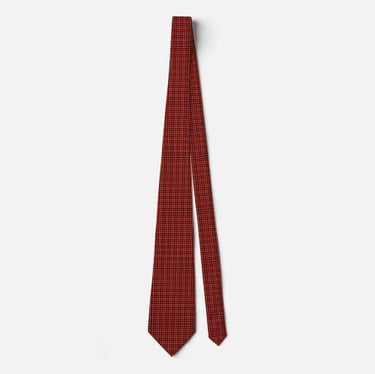 Classic Red & Black Tartan Plaid Neck Tie