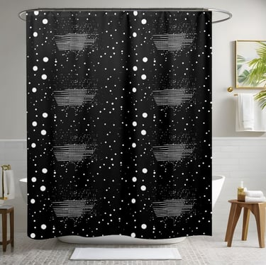 Black and White Shower Curtain Style 1