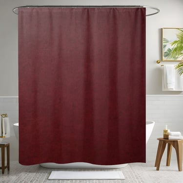 Dark Red Leather Shower Curtain