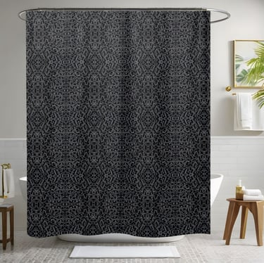 Sheer Dark Black Shower Curtain