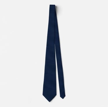 Dark Blue Grid Pattern Tie