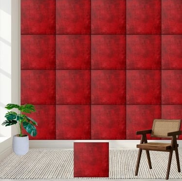 Deep Red Grunge Texture Ceramic Tile