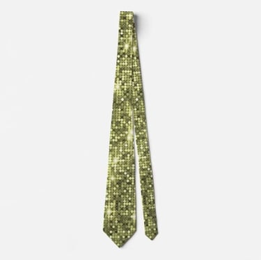 Glimmering Chartreuse Sequin Sparkle Neck Tie