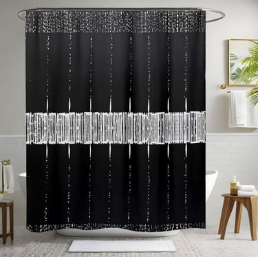 Black and White Classy Shower Curtain Style 1