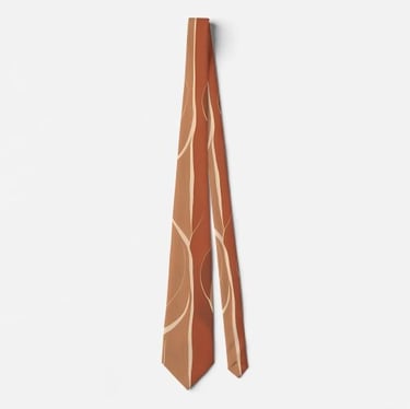 Earthy Boho Swirls Neck Tie
