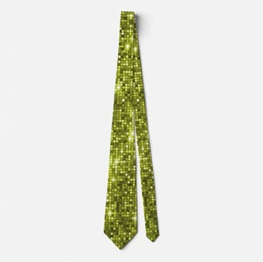 Lime Green Sequin Sparkle Neck Tie