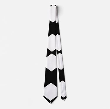 Stylish Groom Geometric Black White Wedding Neck Tie