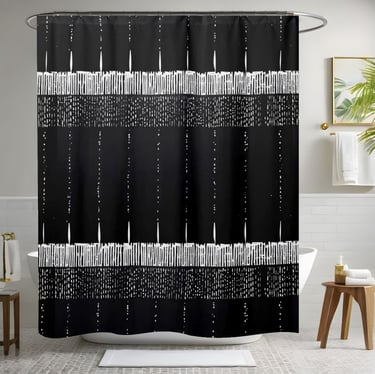 Black and White Classy Shower Curtain Style 2