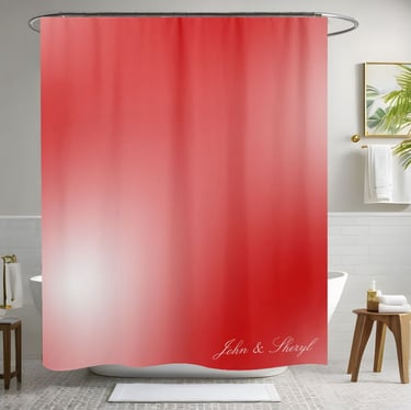 Blushing Red and White Blurred Abstract Shower Curtain