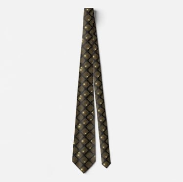 Sophisticated Black Gold Diamond Mens Neck Tie