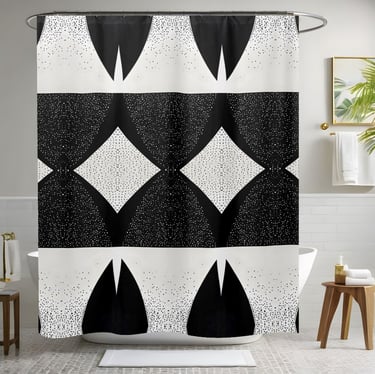 Black and White Manly Shower Curtain Style 1